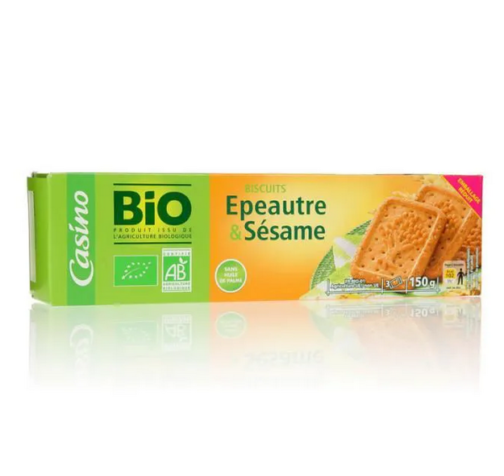 Biscuits Bio au Blé, Epeautre et Sésame Casino 150g