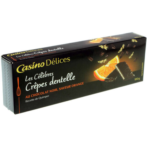 Crêpes Dentelle au Chocolat noir et saveur orange Casino 100g